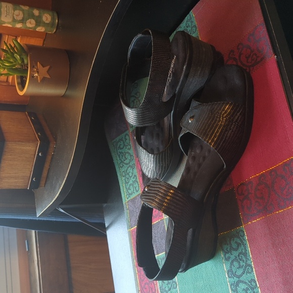 Walking Cradles Karen sandals leather black silver metallic Women's 9 N NEW NIB - Picture 5 of 10